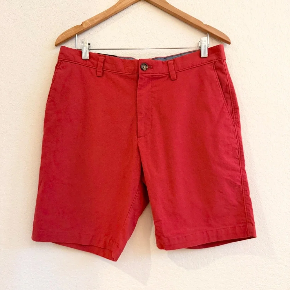 Banana Republic Aiden Short Mens 32 Slim Fit Red Chino‎ Shorts 10